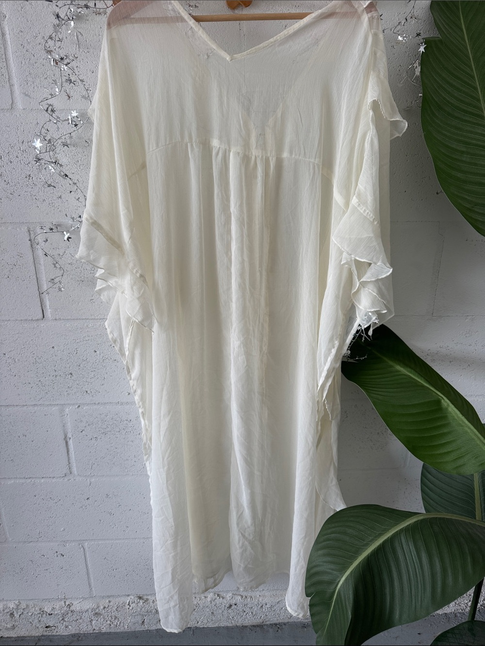 Free People boho Cream Ruffle duster - Picture 5 of 6